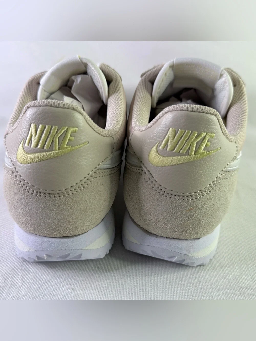 Nike Women’s Cortez Sneakers in Pale Beige with White Swoosh Charm Women’s 8.5